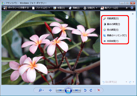各項目ごとに任意の調整を行う