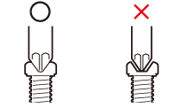 固定しているネジにあったサイズのドライバーを使用時/ネジにあっていないサイズのドライバーを使用時のイメージ
