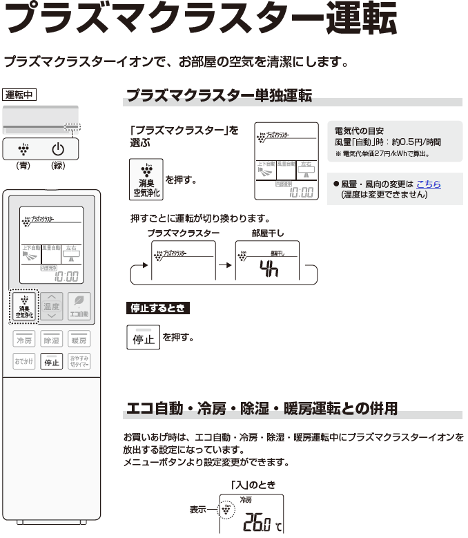 プラズマクラスターイオンの設定 Q＆A情報（文書番号：173008