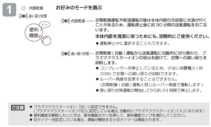 ֗@\{^łD݂̃[hIԁByzߗފ^]⏜^]͖̌{̗̓pɐHtƂ邽߁A^]~ɖ90Ԃ̑^]Ȃ܂B{̓𐴌ɕۂ߂ɂAIɂgpBE^]~ɑI邱Ƃł܂ByL߂΍zߗފ() ^]瑗^]ɎIɐ؂芷AvY}NX^[CI̕o𑱂āAߗނւ̏L߂}܂BERvbT[~Ă邽߁AȂd (33W) ňߗނւ̏L߂肪}ł܂BE[o[pxύX邱Ƃ͂ł܂iߗފ() ^]Ɠ[o[pxŉ^]܂)BEL߂΍^]JnĂ 24ԂŒ~܂B
