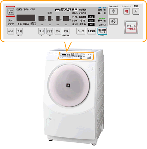 ロック解除ボタンの位置 Es V520の場合 ドラム式洗濯乾燥機 故障